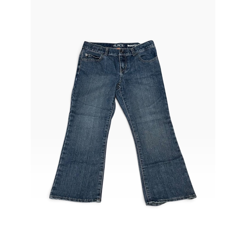 The Childrens Place Bootcut Jeans Boys 7 Husky Blue Adjustable Waist
